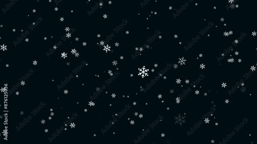 Winter Animation. Snowfall on Black Background. Snowing. White Snowflakes Falling. Christmas Background Winter Animation. Snowfall on Black Background. Snowing. White Snowflakes Falling. Christmas Background