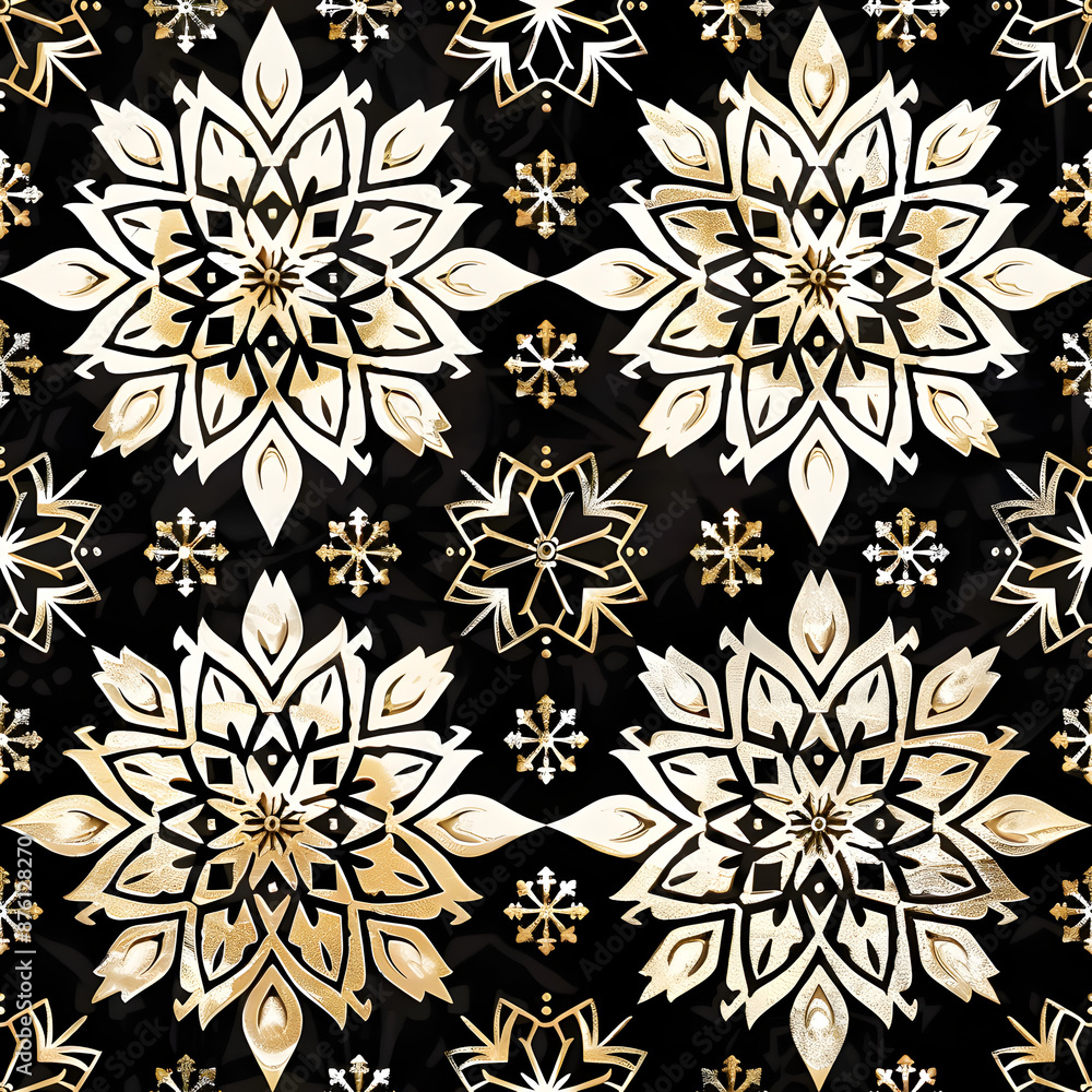 Seamless snowflake patterns background Seamless snowflake patterns background