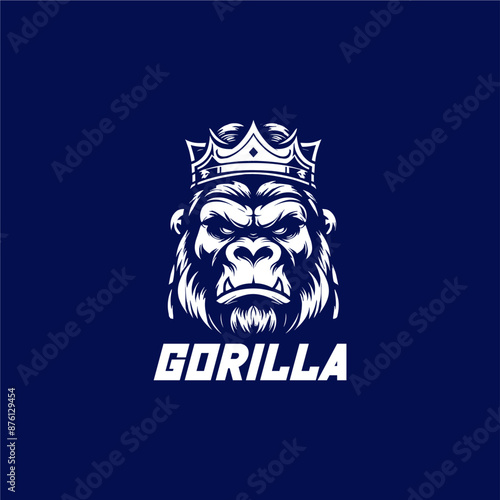 Gorilla logo design, gaming, embody power and resilience with our custom. Perfect for bold brands, our logo template features a fierce and dominant gorilla icon, symbolizing strength and authority.