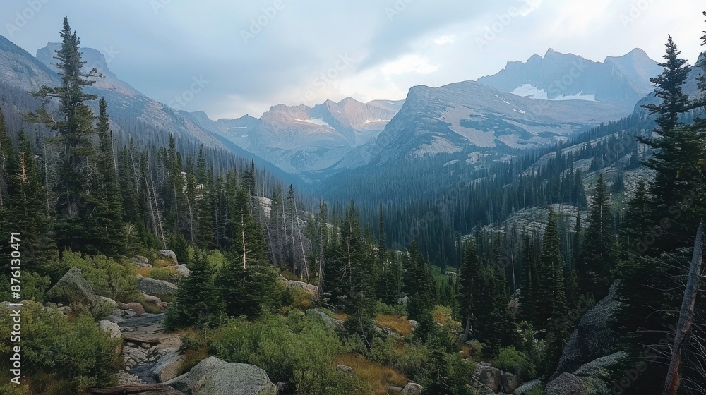 Mountain Range Under a Cloudy Sky Mountain Range Under a Cloudy Sky