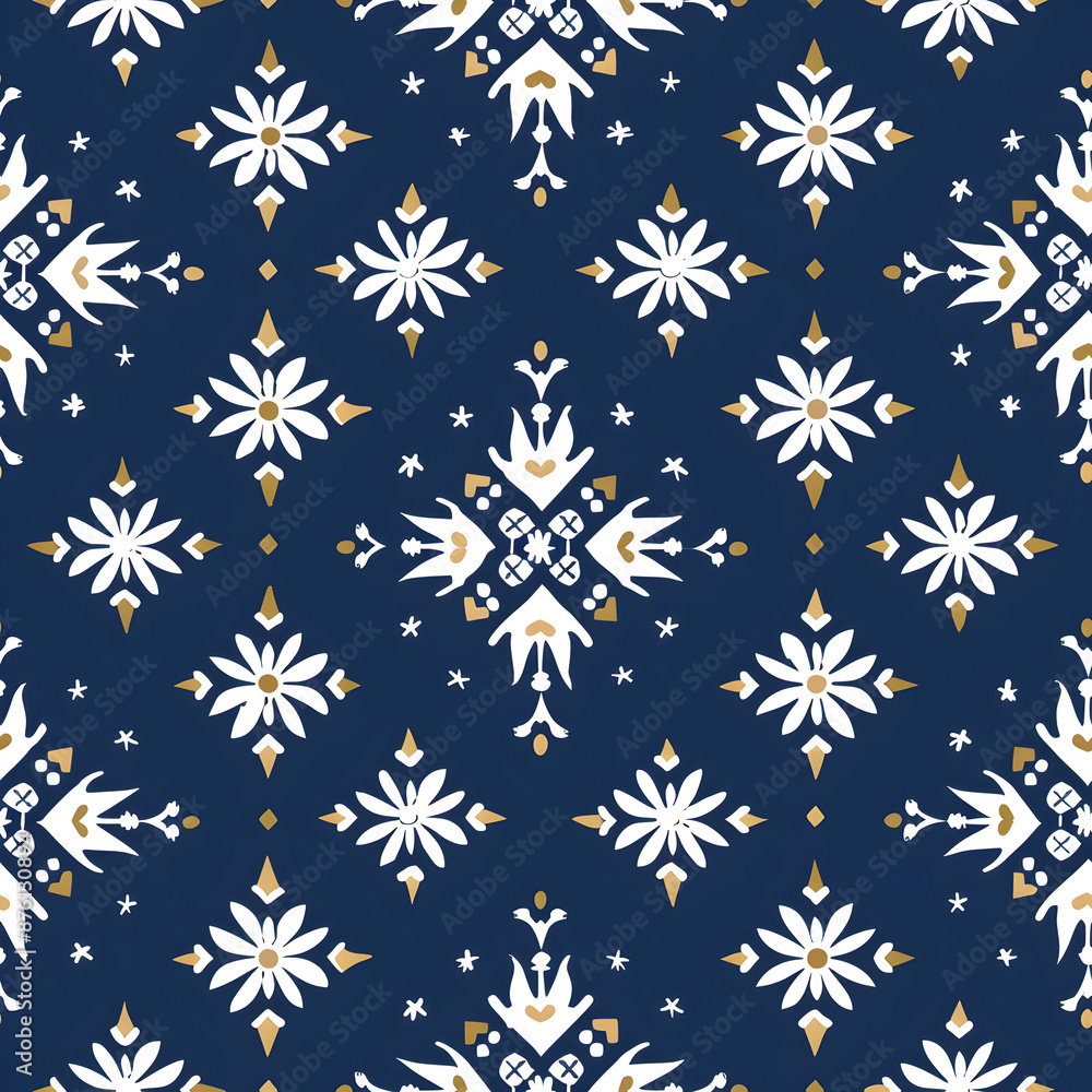 Seamless snowflake patterns background Seamless snowflake patterns background