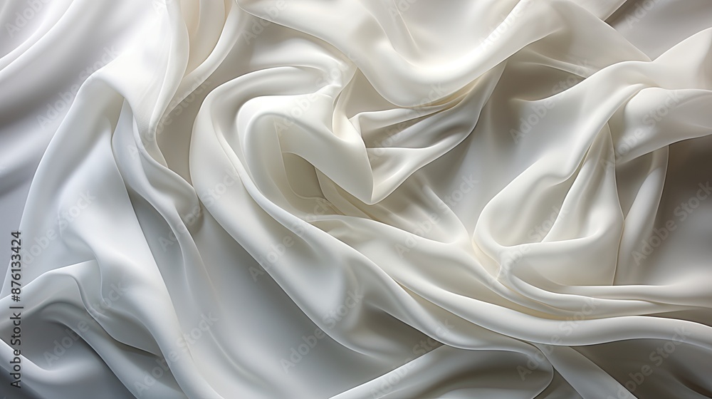 Fototapeta premium a close up of a white silk with a white background