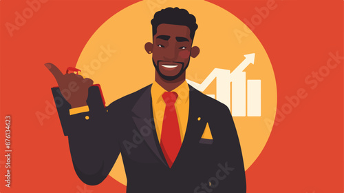 An african-american businessman showing his epmty pur