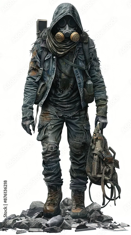 Fototapeta premium a statue of a man with a gas mask