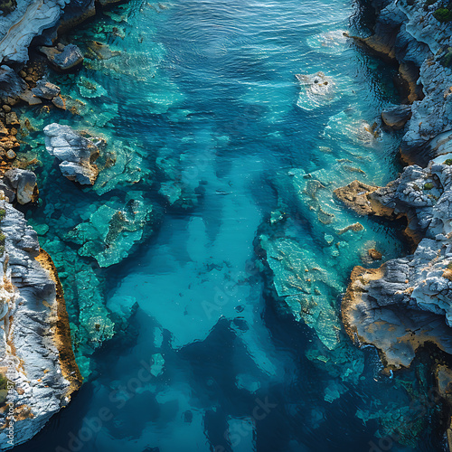 Turquoise Lagoon Oasis - Drone View Aerial Photography