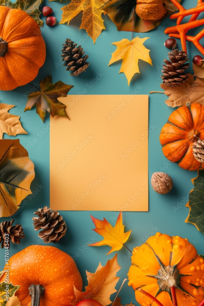 Halloween background flat lay with a blank space for text, festive decor Halloween background flat lay with a blank space for text, festive decor