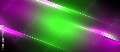 Neon dynamic diagonal light rays background. Techno digital geometric concept design for wallpaper, banner, presentation, background © antishock