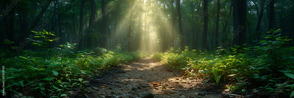 Obraz premium Family Geocaching Adventure - Forest Exploration