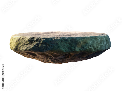 3d illustration of flying flat surface stone isolated backdrop photo