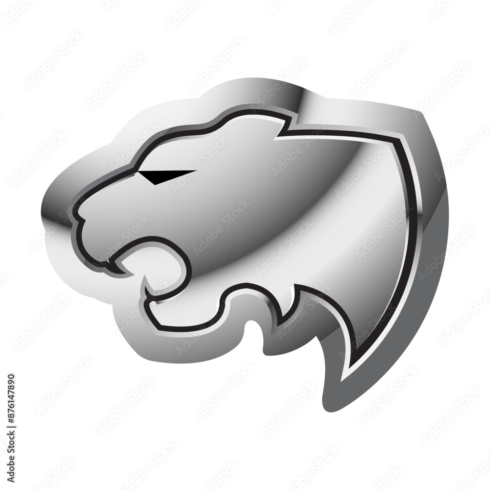 tiger head silver vector icon tiger head silver vector icon