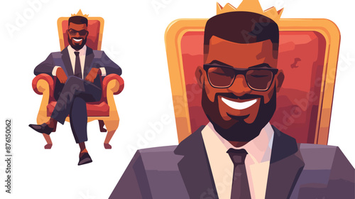 A successful african businessman with beard smiling 