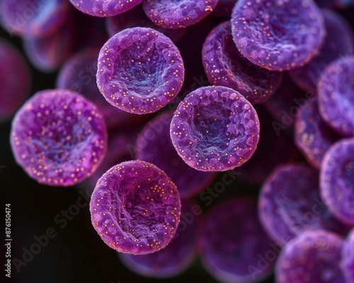 Breathtaking Super Macro Image of Neisseria Gonorrhoeae Bacteria Revealing Intricate Diplococci Cells and Textures photo