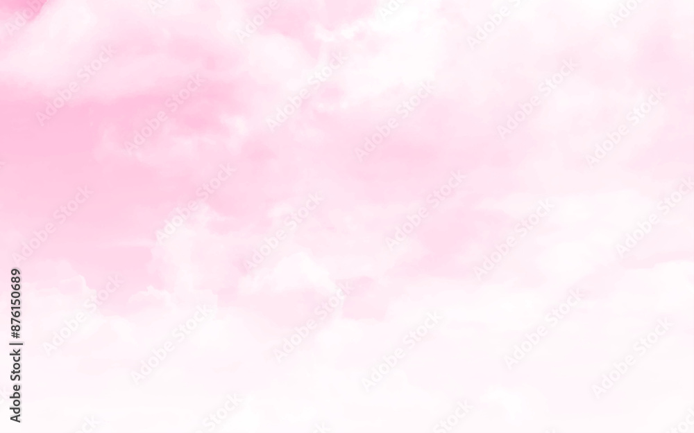 Cloudscape - Pink sky and white clouds, Horizontal view vector design. Cloudscape - Pink sky and white clouds, Horizontal view vector design.