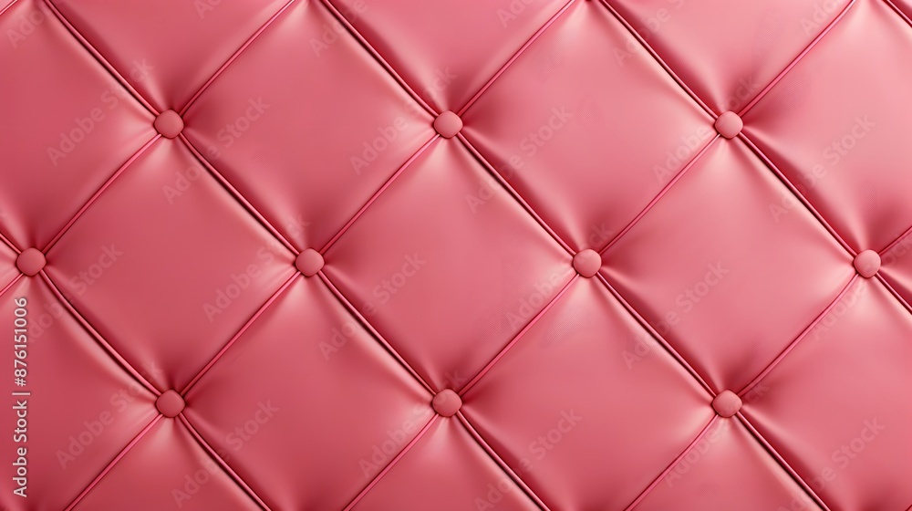 Leather texture surface with luxury seamless sewing thread diamond square shape pattern in pink color for background wallpaper and design, closeup. Leather texture surface with luxury seamless sewing thread diamond square shape pattern in pink color for background wallpaper and design, closeup.
