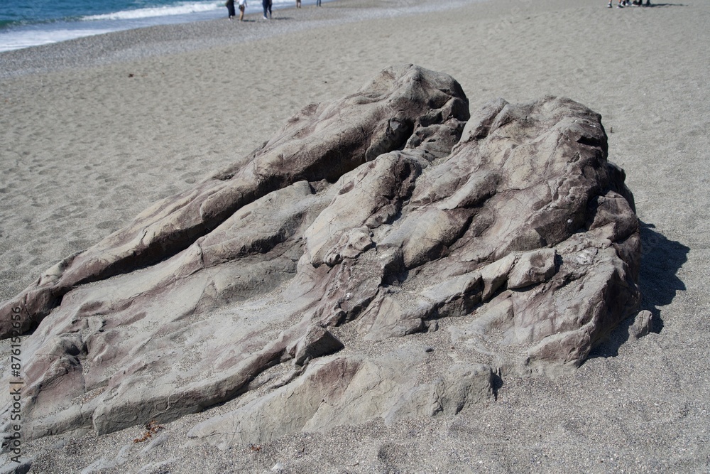 Large rocks on the sandy beach of Katsurahama Large rocks on the sandy beach of Katsurahama