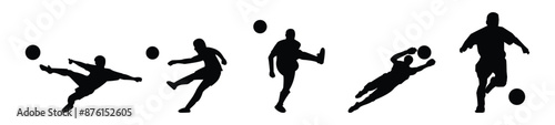Athletic Football Players Performing in Training Vector Illustration.