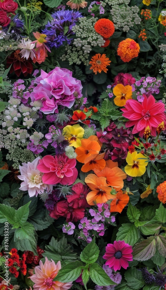 Heart-Shaped Flower Arrangement with Vibrant Colors in a Blooming Garden - Perfect for Print, Card, Poster Heart-Shaped Flower Arrangement with Vibrant Colors in a Blooming Garden - Perfect for Print, Card, Poster