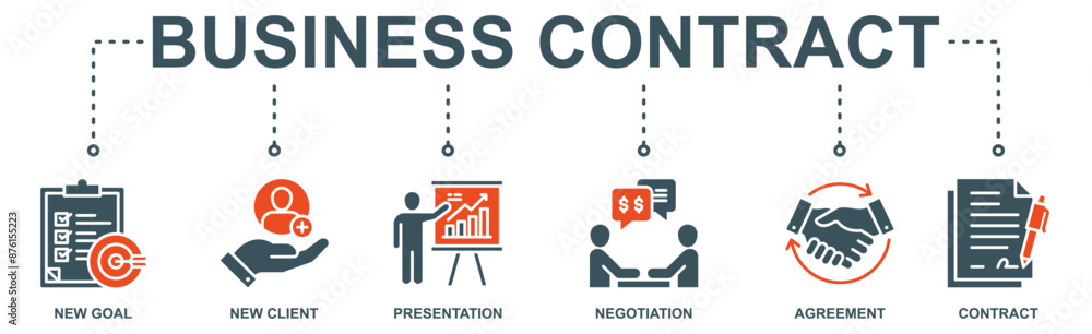 Business contract banner web icon vector illustration concept with icon Business contract banner web icon vector illustration concept with icon