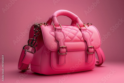 Wallpaper Mural Luxurious Pink Crystal Handbag on Pink Background. Close-up of a luxurious pink crystal handbag on a vibrant pink background Torontodigital.ca