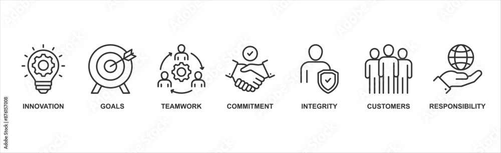 Core values banner web icon vector illustration concept with icon Core values banner web icon vector illustration concept with icon
