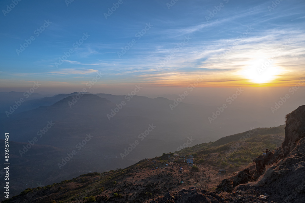 Fototapeta premium sunset over the mountains