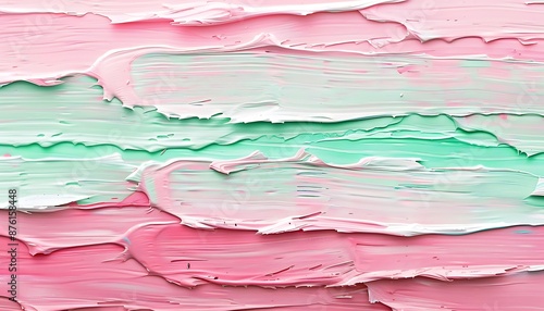 Delicate strokes of pastel paints layered in a gradient, fading gently from pink to mint green across the surface.