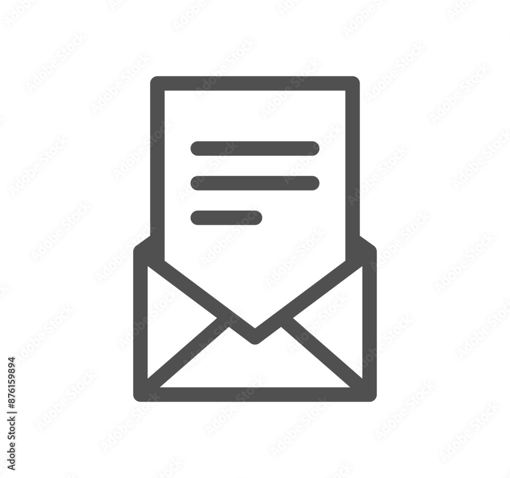 Envelope icon outline and linear vector.
Envelope icon outline and linear vector.