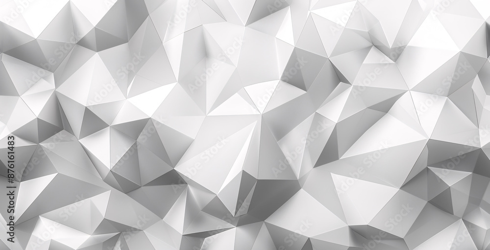 White and Gray Geometric Background: A geometric style background consisting of a mesh of triangles in white and gray tones. This mosaic template is suitable for various design purposes White and Gray Geometric Background: A geometric style background consisting of a mesh of triangles in white and gray tones. This mosaic template is suitable for various design purposes