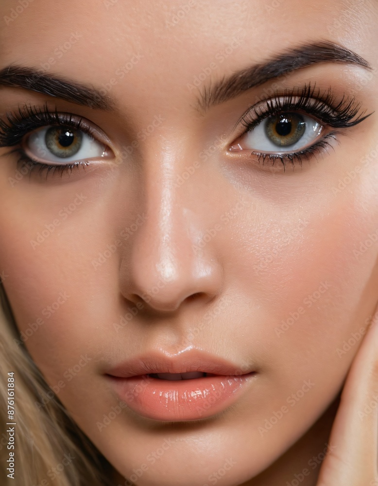 Close-up of the face of a young girl with clear skin Close-up of the face of a young girl with clear skin
