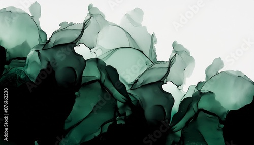 black emerald jade green abstract pattern watercolor background stain splash rough daub grain grunge dark shades water liquid fluid design template