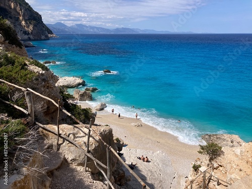 Secluded Cala Goloritze, beach in Golf of Orosei,  Sardinia, Italy