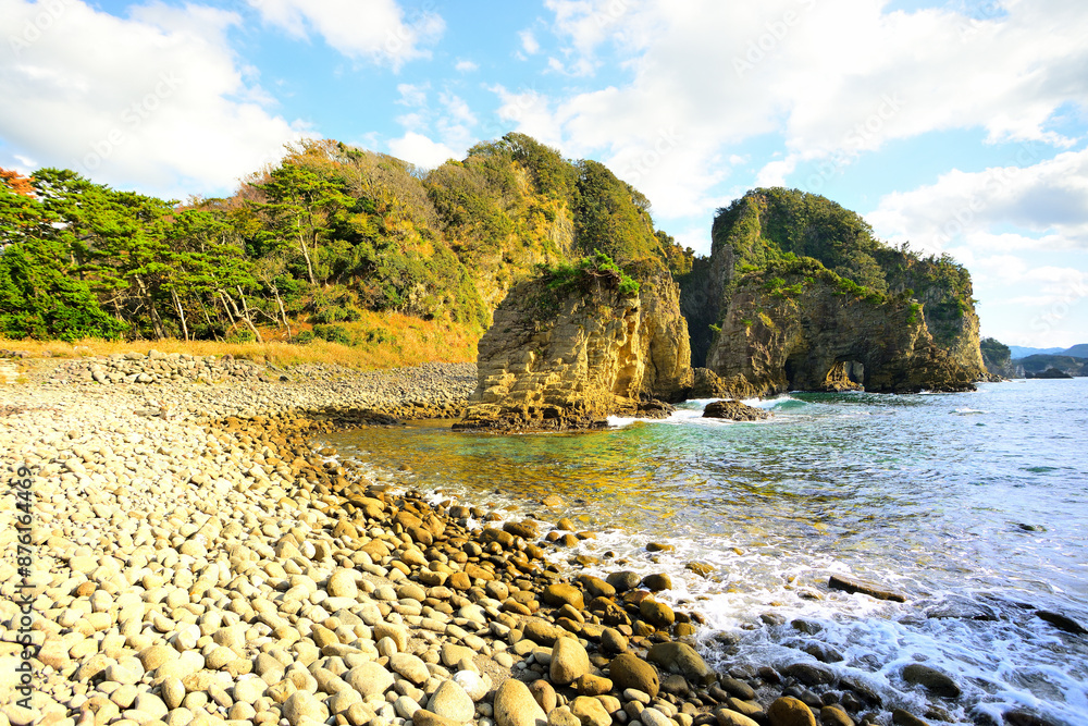 Naklejka premium 海 静岡県賀茂郡西伊豆町仁科浮島 