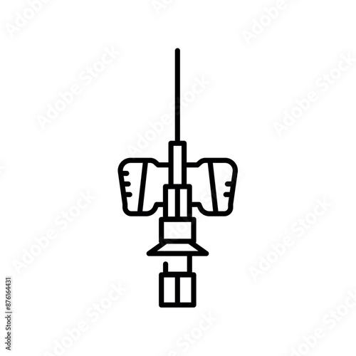 Catheter line black icon