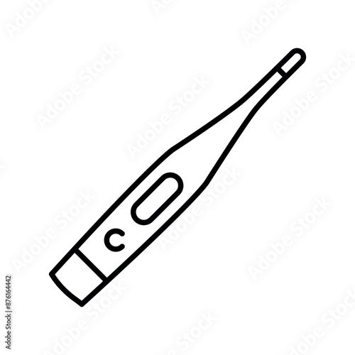Digital thermometer line black icon