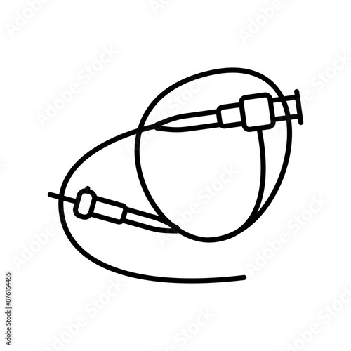Endoscopy procedure line black icon