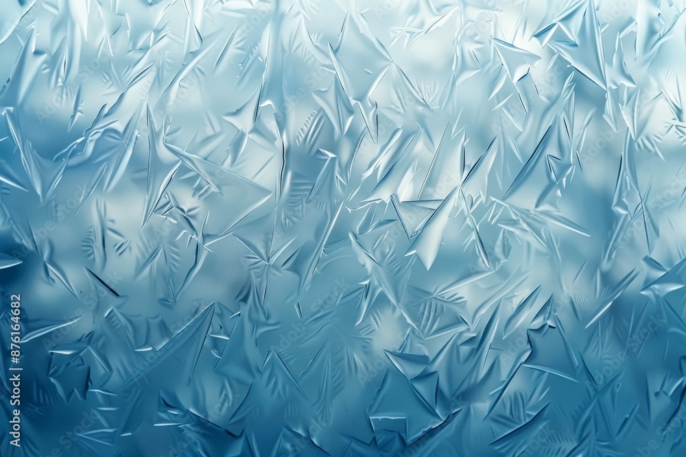 An image of blue frosted glass adorned with sharp geometric ice patterns, capturing the cool elegance and intricate design of wintry frost in a serene backdrop. An image of blue frosted glass adorned with sharp geometric ice patterns, capturing the cool elegance and intricate design of wintry frost in a serene backdrop.