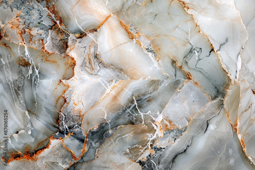 The image features a marble slab with intricate patterns and prominent orange veins, offering a visually appealing combination of colors and textures for artistic inspiration. The image features a marble slab with intricate patterns and prominent orange veins, offering a visually appealing combination of colors and textures for artistic inspiration.