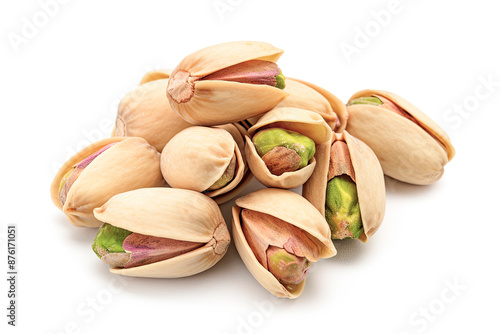 Pistachio nuts isolated on white background