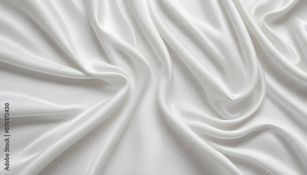 Obraz premium White silk fabric focused background
