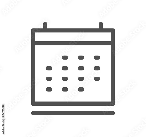 Calendar icon outline and linear vector.	
