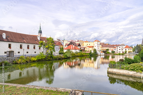 A beautiful view at Jindrichuv Old Town (Jindřichův Hradec), Czech Republic