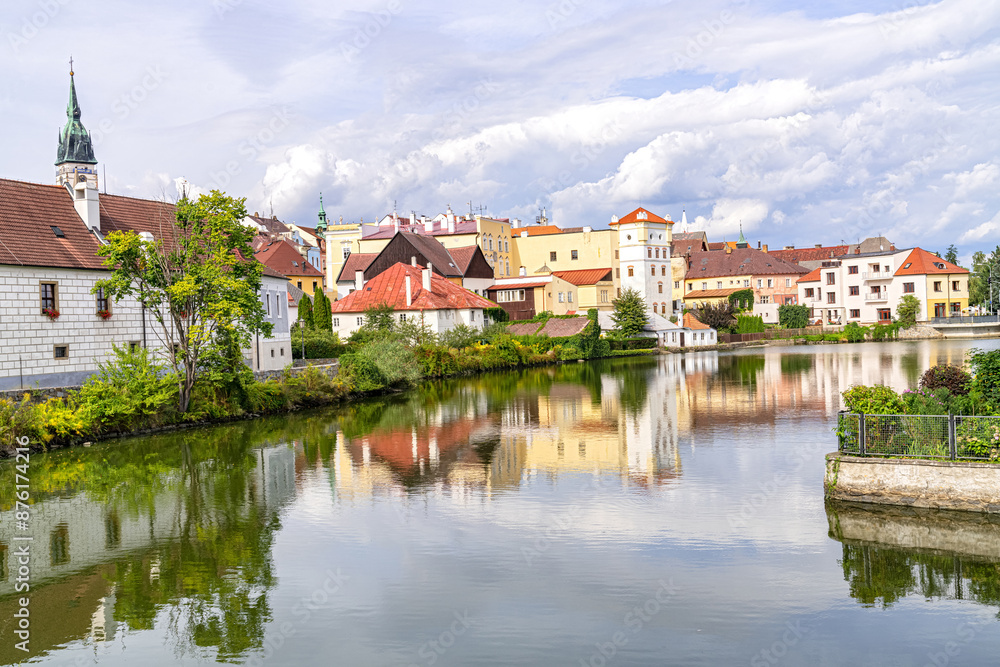 Fototapeta premium A beautiful view at Jindrichuv Old Town (Jindřichův Hradec), Czech Republic