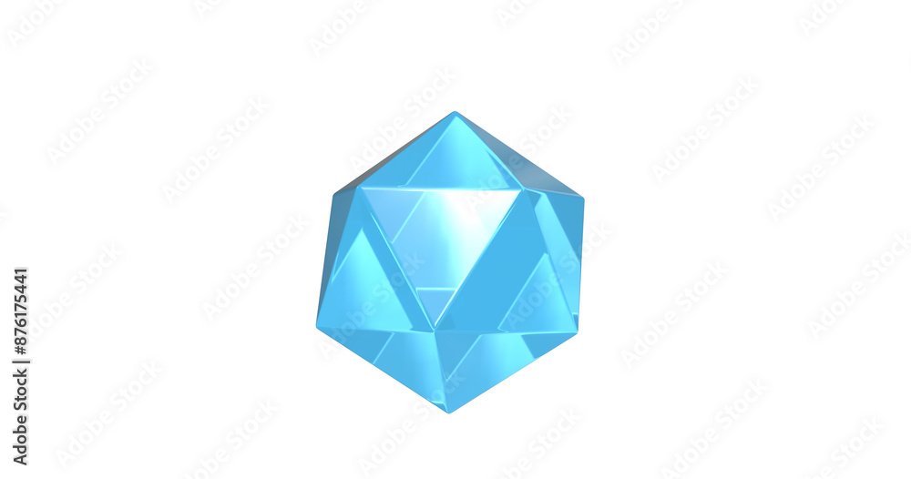 Light Blue Gems 3D on white background.