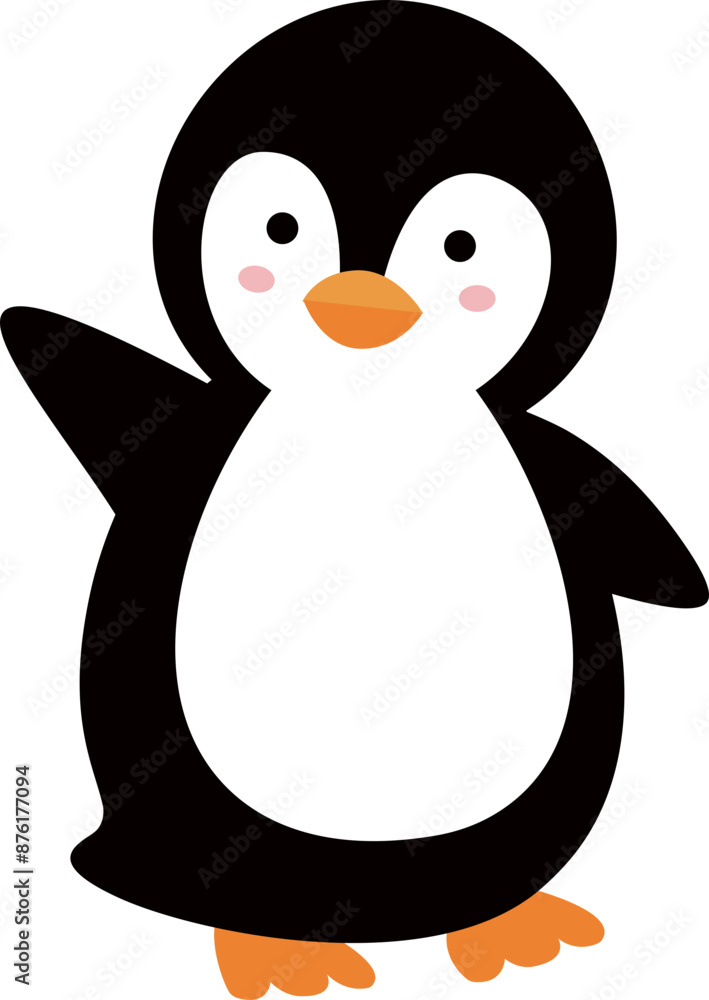 Fototapeta premium Cute penguin vector. Flat style cartoon penguin illustration.