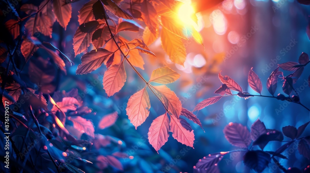 Forest Tranquility: A neon photo depicting the tranquility of a forest Forest Tranquility: A neon photo depicting the tranquility of a forest