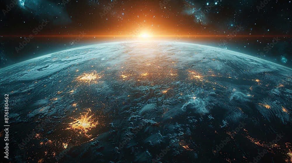 Sunrise Over Earth from Space Sunrise Over Earth from Space