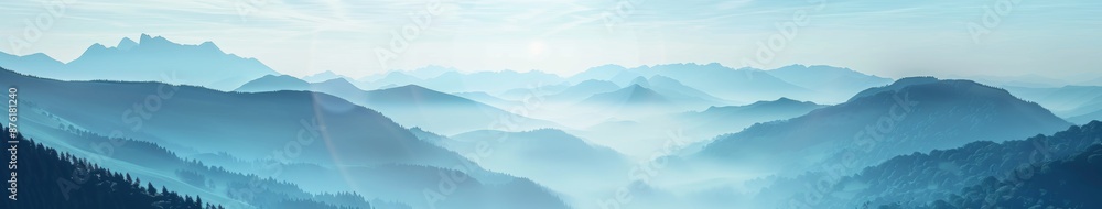 Naklejka premium Abstract Mountain Range Illustration: A Soaring Visual Symphony of Peaks and Valleys in Modern Art Form.