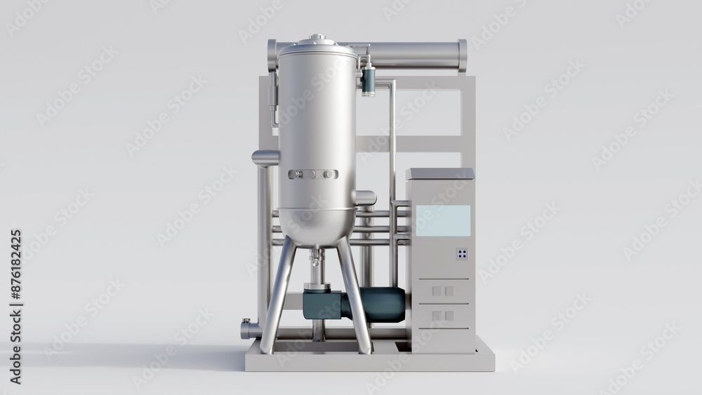 A 3d rendering of a bioreactor, a vessel used to cultivate cells or microorganisms for research or industrial applications. A 3d rendering of a bioreactor, a vessel used to cultivate cells or microorganisms for research or industrial applications.