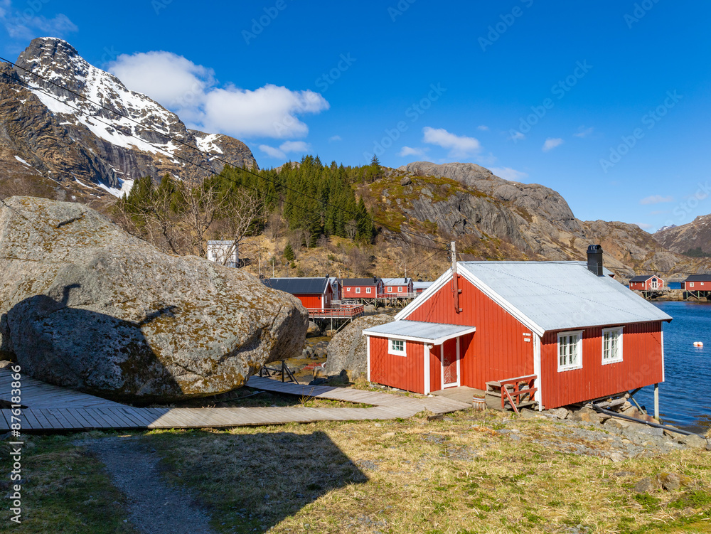 Beautiful Old Fishing Village Nusfjord, at Lofoten islands Nordland Norway,UNESCO World Heritage Site.Norway. Beautiful Old Fishing Village Nusfjord, at Lofoten islands Nordland Norway,UNESCO World Heritage Site.Norway.