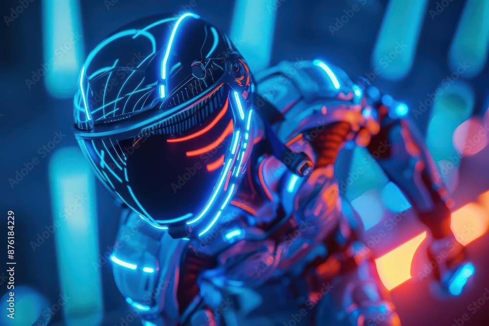Fototapeta premium A futuristic sports league introduces strange